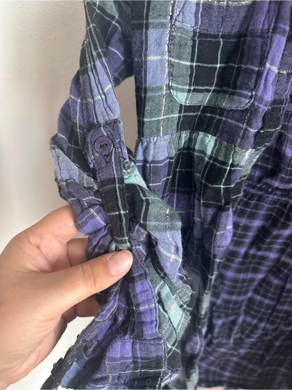 Justice size 8 flannel button down top